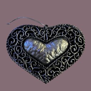 (8) Silver ♥️ Heart Ornaments
